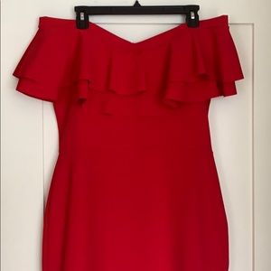 Quiz size 10 ruffled off the shoulder dress